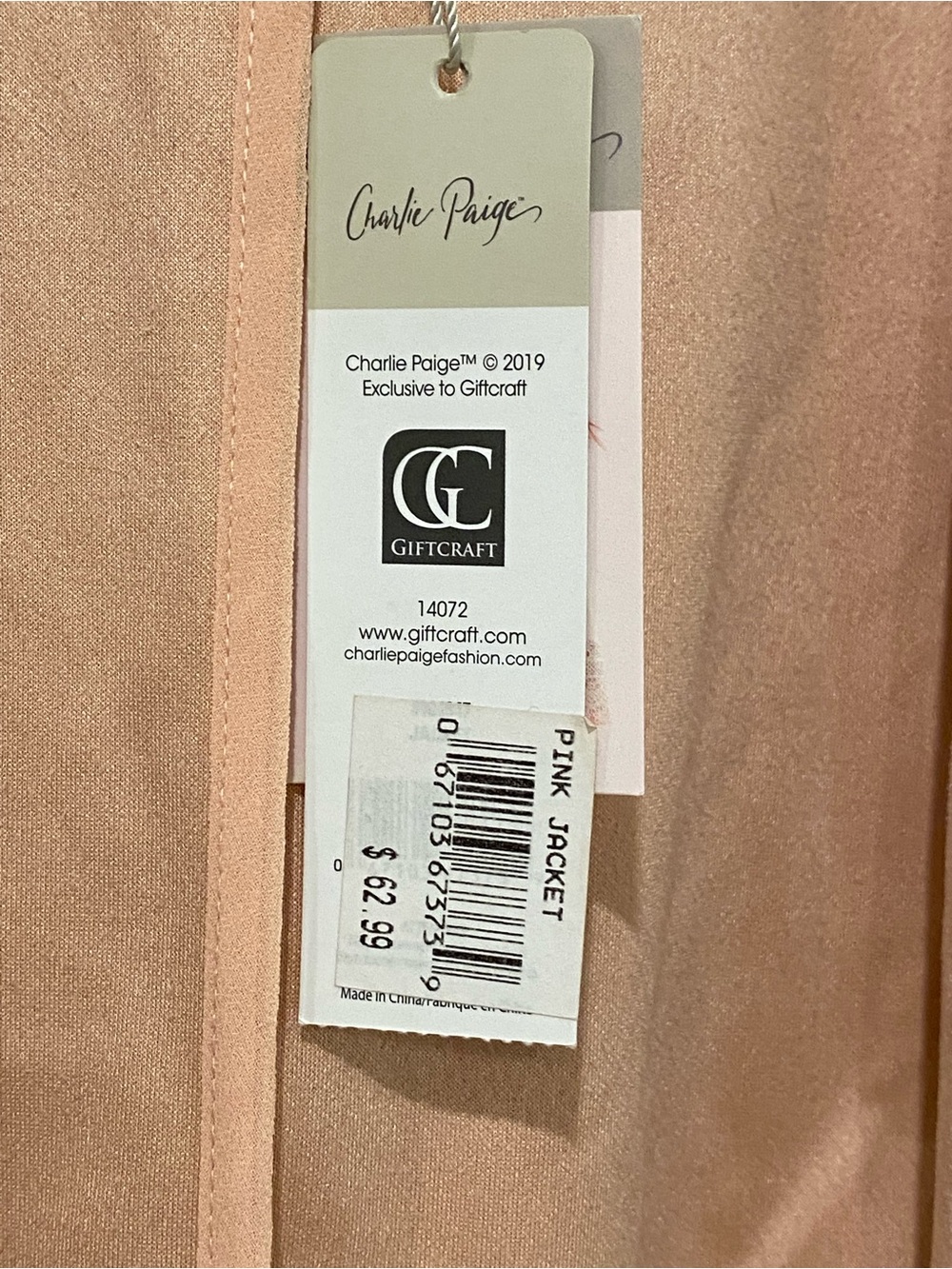 Charlie Paige Dusty Blush Open-Front Waterfall Jacket with Lace Hem - Picture 3 of 3